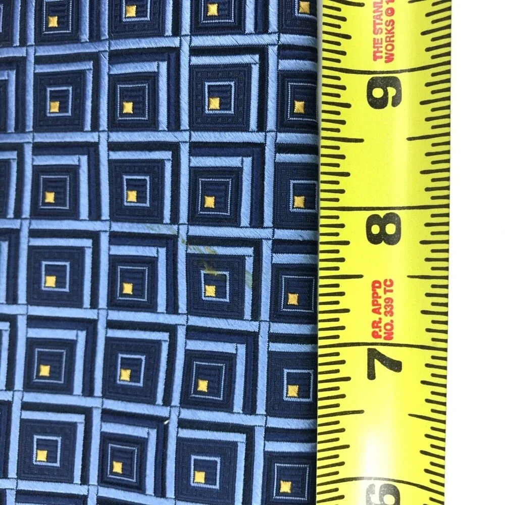 READ Jos. A. Bank Men's Tie Silk Blue Yellow Foulard Elegant Business Necktie 59